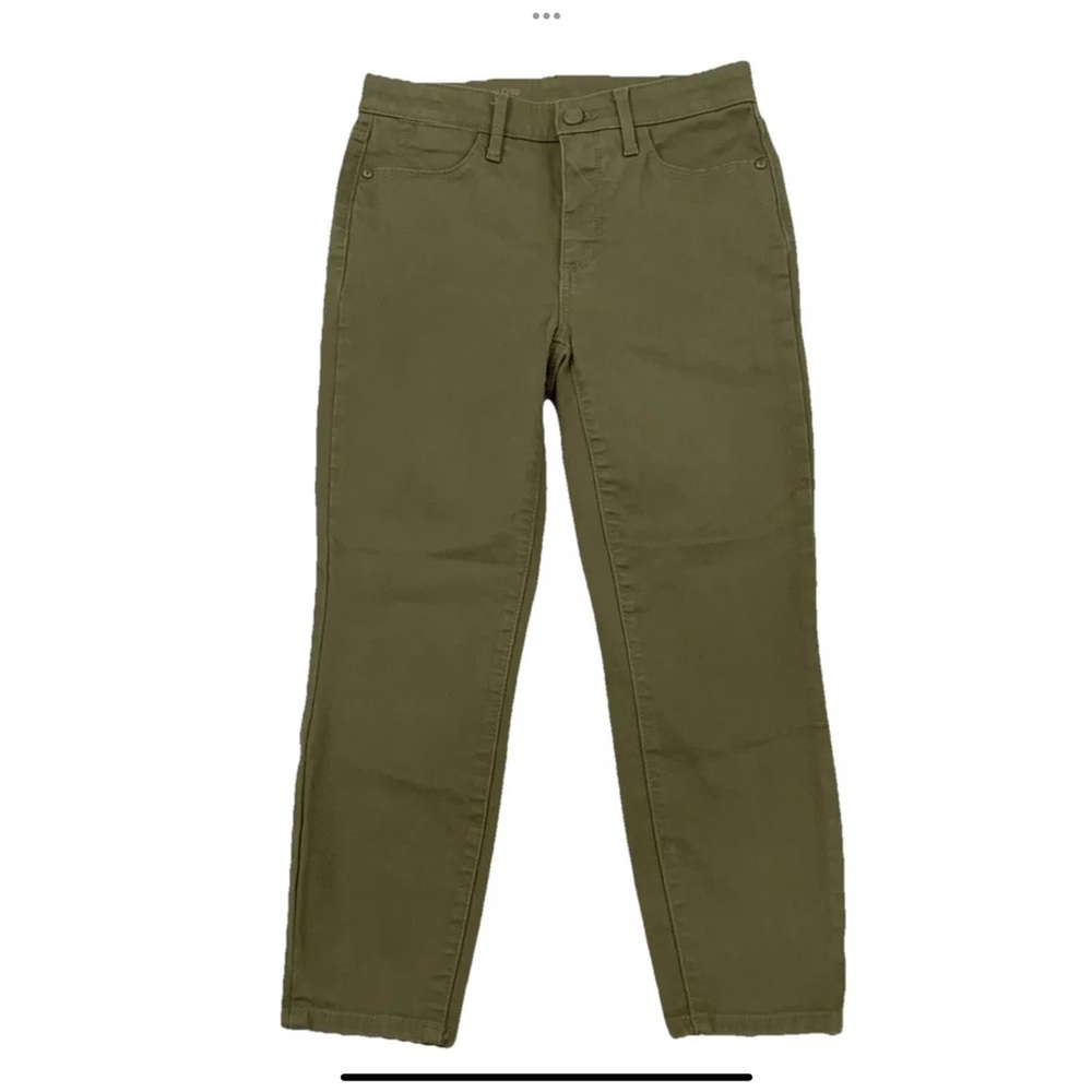 Talbots Petites 2P Jeans High Waist Jegging Crop Stretch Olive Green Autumn Fall